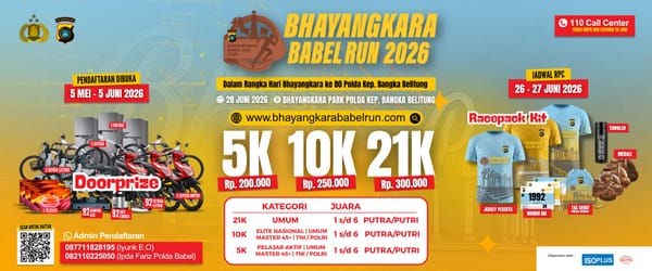 Pendaftaran Segera Berakhir, Bhayangkara Babel Run 2026 Ajak Masyarakat Ramaikan Event Lari Terbesar di Babel