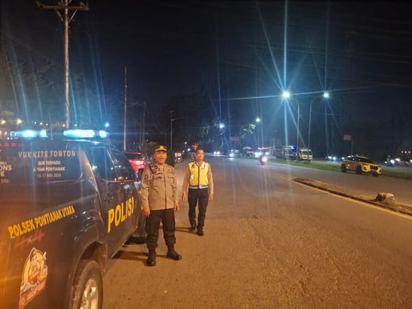 Jaga Keamanan Wilayah, Patroli Malam Polsek Pontianak Utara Sasar Potensi Balap Liar dan Aksi Tawuran