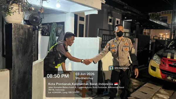 Sambangi Warga Saat Malam, Pawas Polsek Pontianak Kota Sampaikan Pesan Keamanan dan Ketertiban