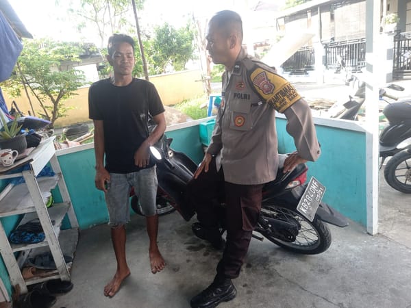 Bhabinkamtibmas Kelurahan Sei Jawi Dalam Sambangi Warga dan Sampaikan Pesan Kamtibmas