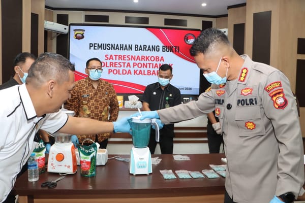 1.562 Butir Ekstasi Dimusnahkan, Kapolresta Pontianak Tegaskan Tidak Ada Ruang bagi Pengedar Narkoba