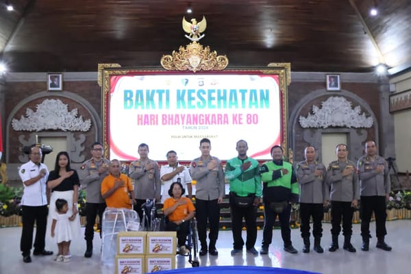 Kapolda Bali dan Bhayangkari Daerah Bali Berbagi Kepedulian dalam Puncak Baktikes Hari Bhayangkara ke-80