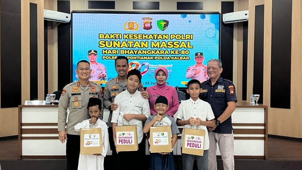 Sambut Hari Bhayangkara ke-80, Polresta Pontianak Gelar Sunatan Massal untuk Masyarakat