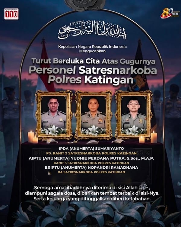 Gugur dalam Tugas Pemberantasan Narkoba, Tiga Personel Polri Terima Kenaikan Pangkat Luar Biasa Anumerta