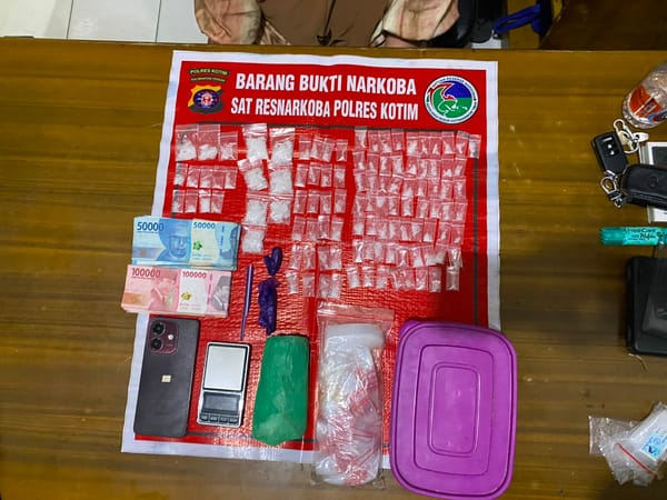 Komitmen Berantas Narkoba, Satresnarkoba Polres Kotim Ringkus Bandar dengan Barang Bukti 63,19 Gram Sabu