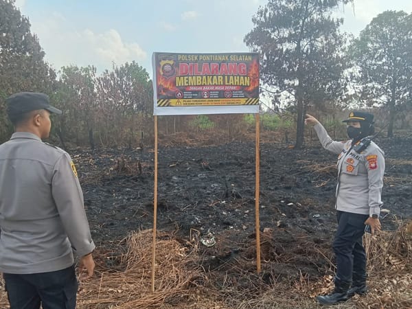 Pastikan Wilayah Bebas Karhutla, Kapolsek Pontianak Selatan Turun Langsung Pimpin Patroli