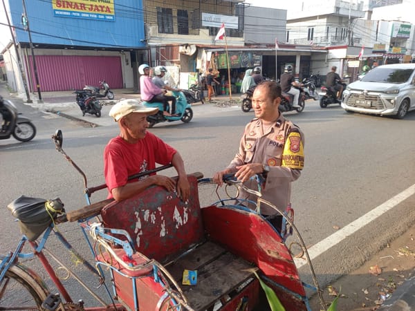 Patroli Himbauan dan DDS, Bhabinkamtibmas Sei Jawi Dalam Ajak Masyarakat Aktif Menjaga Kamtibmas