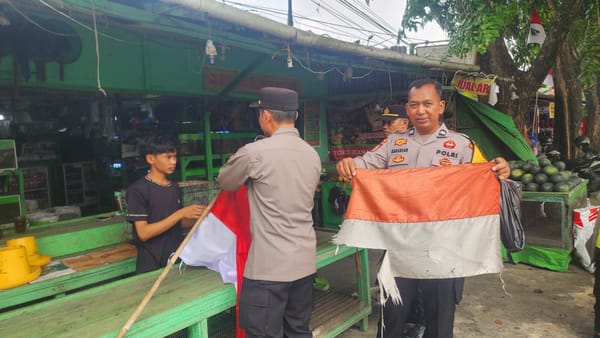 Jelang HUT ke-81 Kemerdekaan RI, Polsek Pontianak Barat Gencarkan Ajakan Kibarkan Merah Putih