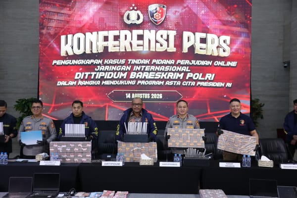 Bareskrim Polri Ungkap Jaringan Judi Online Internasional, Transaksi Capai Rp890 Miliar