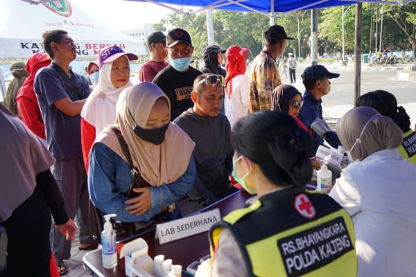 Semarak HUT ke-81 RI, Rumkit Bhayangkara Polda Kalteng Gelar Layanan Kesehatan Gratis di CFD
