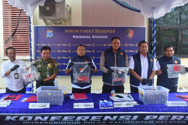 Polda Kalsel Gagalkan Penyelundupan 64 Kg Sisik Trenggiling Jaringan Internasional