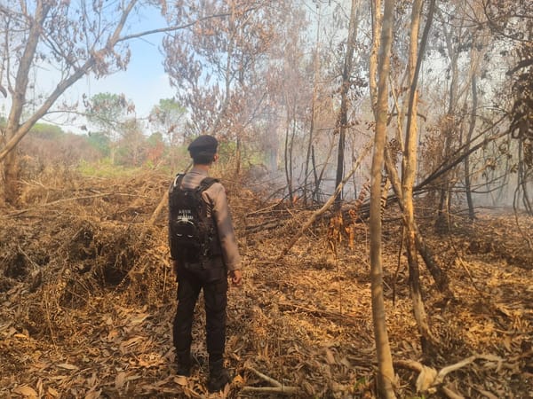 Deteksi Dini Karhutla, Polsek Pontianak Selatan Turun Pantau Kondisi Lahan Gambut