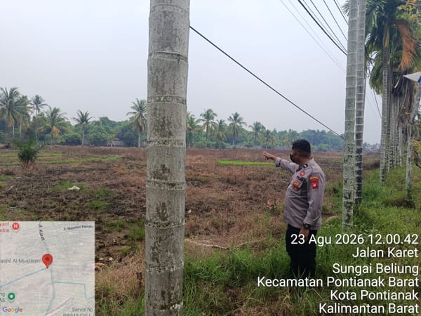 Tekan Risiko Karhutla, Enggang Polsek Pontianak Barat Edukasi Warga tentang Larangan Membakar Lahan