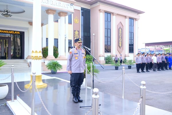 Wakapolda Jambi Pimpin Apel di Polres Tanjab Barat, Evaluasi Penanganan Karhutla dan Perkuat Sinerg