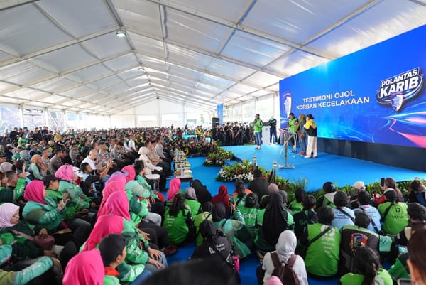 5.150 Pengemudi Ojol Ikuti Gebyar Keselamatan Lalu Lintas Korlantas Polri di Serpong