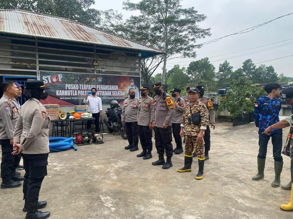 Bersinergi dengan 3 Pilar dan BPBD, Kapolsek Pontianak Selatan Sigap Cegah Karhutla