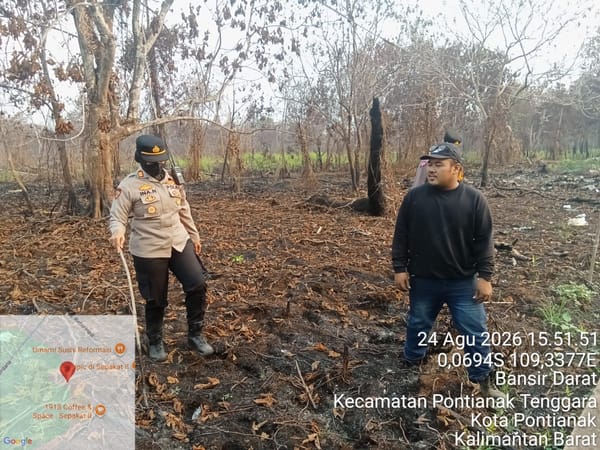 Bersinergi dengan 3 Pilar dan BPBD, Kapolsek Pontianak Selatan Sigap Cegah Karhutla