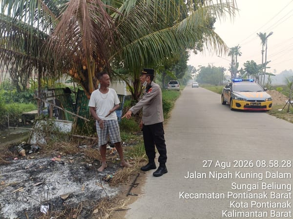 Ajak Warga Aktif Jaga Lingkungan, Pawas bersama Enggang Polsek Pontianak Barat Sampaikan Himbauan Antisipasi Karhutla.