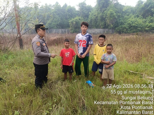 Ajak Warga Aktif Jaga Lingkungan, Pawas bersama Enggang Polsek Pontianak Barat Sampaikan Himbauan Antisipasi Karhutla.