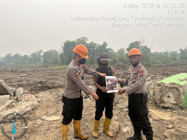 Cegah Karhutla, Sat Samapta Polresta Pontianak Patroli dan Cek Embung Air di Pontianak Selatan