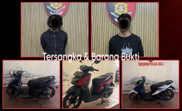 Ungkap Curanmor Tim URC Jatanras Polda Bali Amankan Dua Pelaku