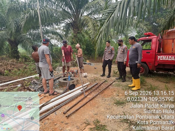 Polsek Pontianak Utara Bangun Sumur Bor untuk Penanganan Karhutla