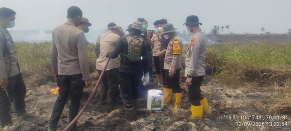 Polda Jambi Cek dan Tangani Karhutla di Sungai Aur, Luas Lahan Terbakar Capai 20 Hektare