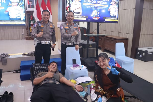 Sambut Hari Lalu Lintas Bhayangkara ke-71, Ditlantas Gelar Donor Darah