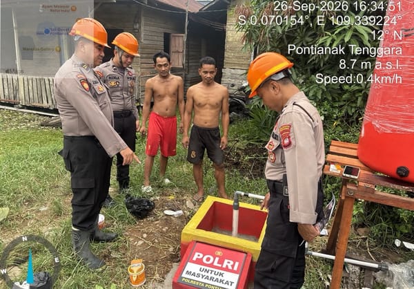 Cegah Karhutla, Sat Samapta Polresta Pontianak Patroli Lahan Rawan dan Cek Sumber Air