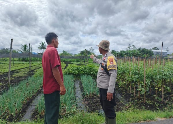 Bhabinkamtibmas Siantan Hilir Semangati Petani Tak Putus Asa Dimusim Kemarau Panjang