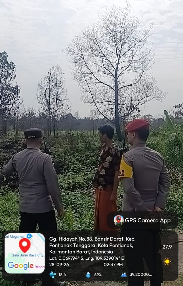 Polisi Cek Lahan Bekas Karhutla, Asap Masih Terlihat