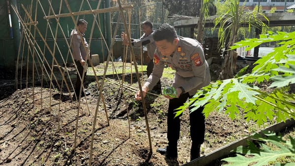 Polsek Pelabuhan Dwikora Dukung Ketahanan Pangan Lewat Pemanfaatan Pekarangan Mako
