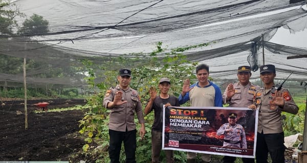Himbauan Karhutla Terus Dilaksanakan Polsek Pontianak Utara Meskipun Kebakaran Lahan Sudah Reda