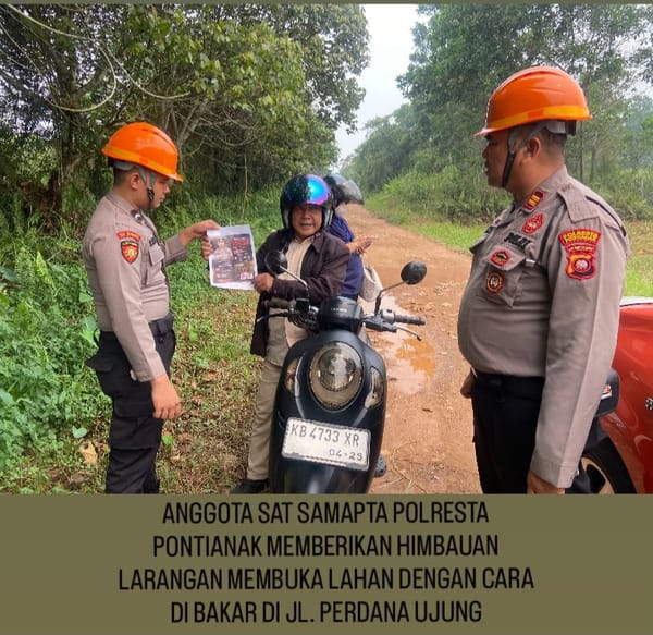 Hujan Mulai Turun, Polresta Pontianak Tetap Waspada Karhutla