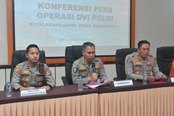 Update KM Virgo Transport 8, DVI Polda Kalsel Kembali Identifikasi Tiga Jenazah