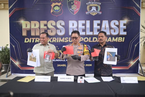 Ungkap Dugaan Tambang Emas Ilegal di Bungo, Polda Jambi Sampaikan Hasil Penyelidikan