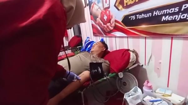 Wujud Kepedulian Kemanusiaan, Bid Humas Polda Kalsel Gelar Donor Darah Jelang Hari Jadi Humas Polri