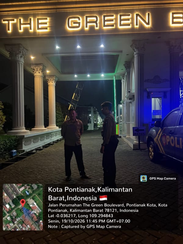 Patroli Enggang Polsek Pontianak Kota Sambangi Permukiman Warga pada Malam Hari