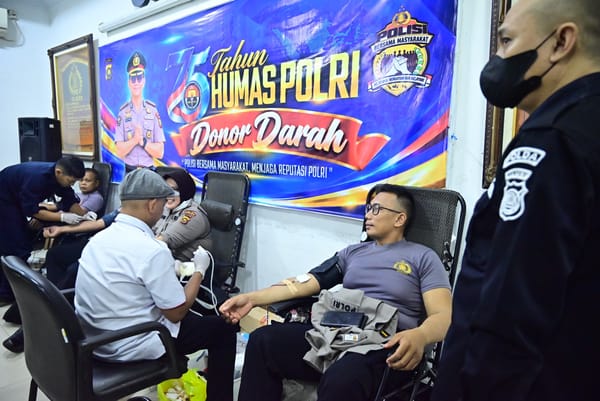HUT ke-75 Humas Polri, Polda Jambi dan Polres Jajaran Himpun 212 Kantong Darah