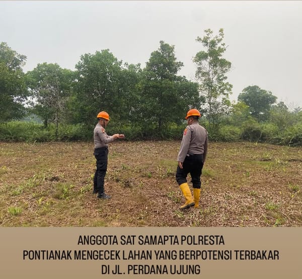 Sambangi Warga di Lahan Bekas Karhutla, Polsek Pontianak Selatan Ajak Masyarakat Stop Bakar Lahan