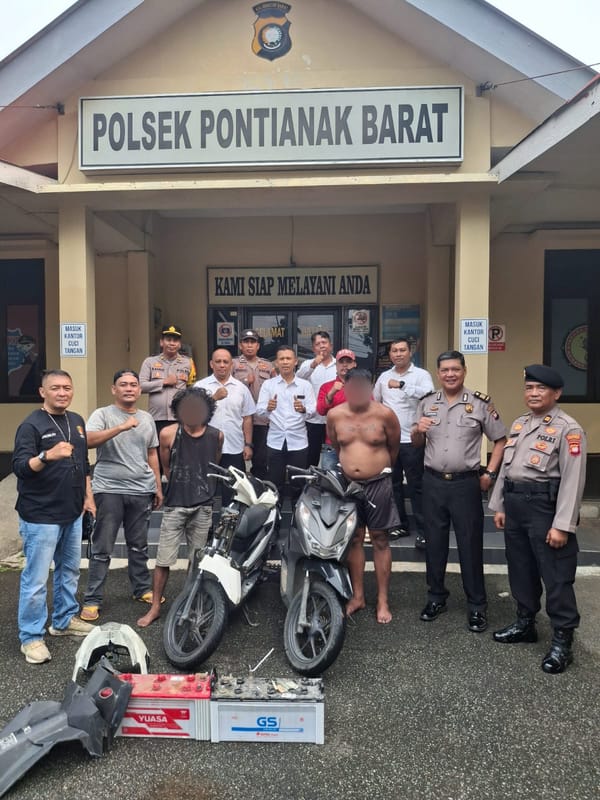 Spartan Pontianak Barat Amankan Dua Terduga Pelaku Curanmor