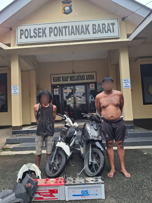 Spartan Pontianak Barat Amankan Dua Terduga Pelaku Curanmor
