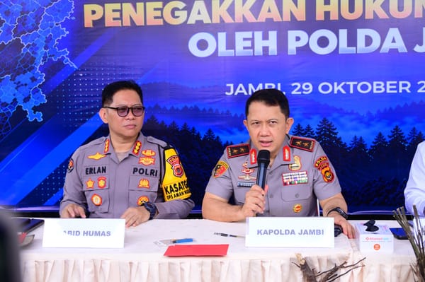 Penegakan Hukum Karhutla, Polda Jambi Ungkap 19 Kasus dan Tetapkan 16 Tersangka